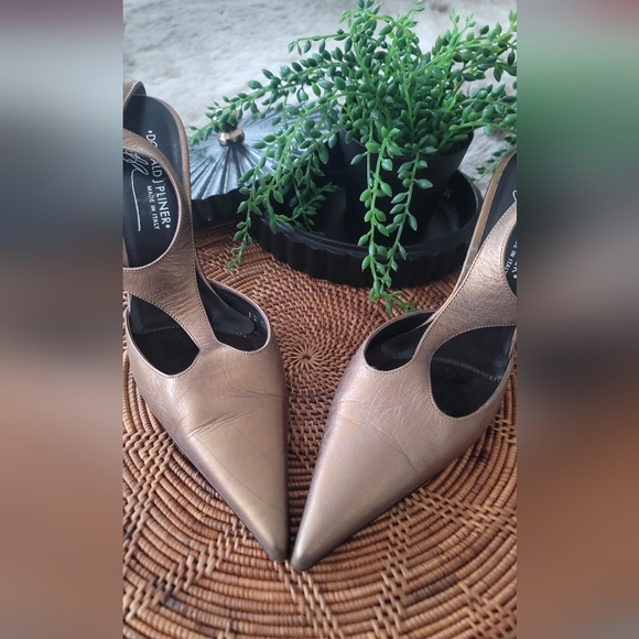 Vintage "couture" distressed "Donald Pliner" 7 1/2 M - Picture 2 of 11